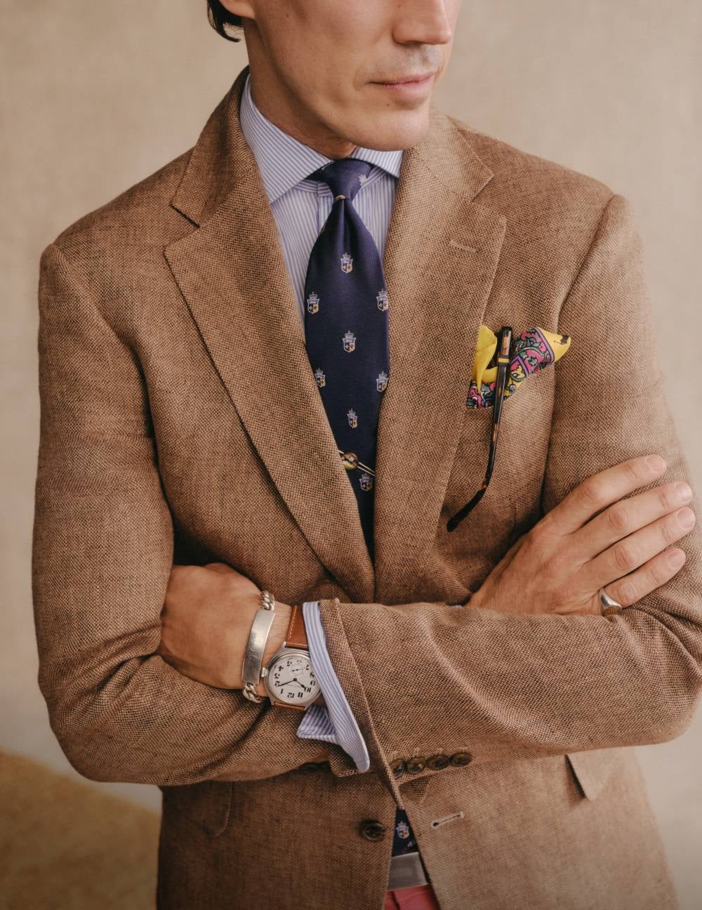 Close up of brown jacket