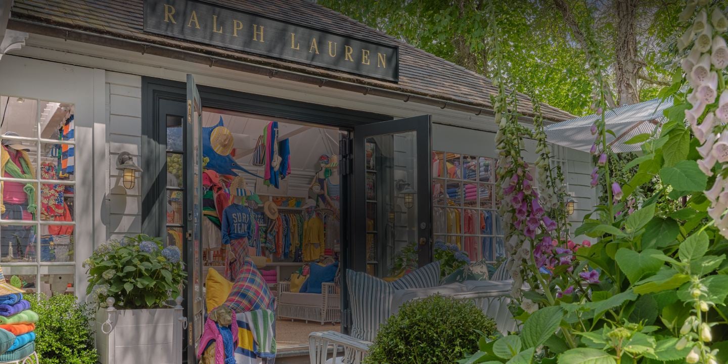 Outside facade of Ralph Lauren Hamptons store.