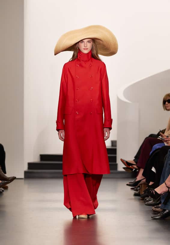 A look from Ralph Lauren’s Fall 2025 runway show shown on model.