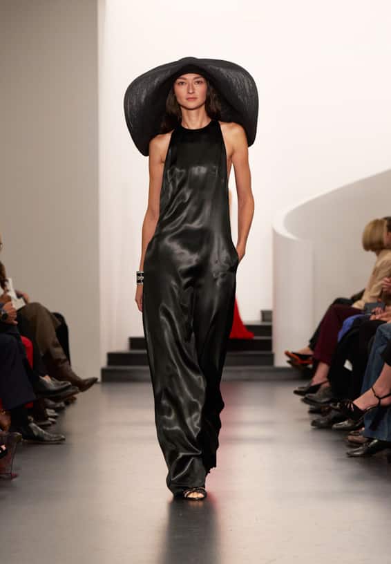 A look from Ralph Lauren’s Fall 2025 runway show shown on model.
