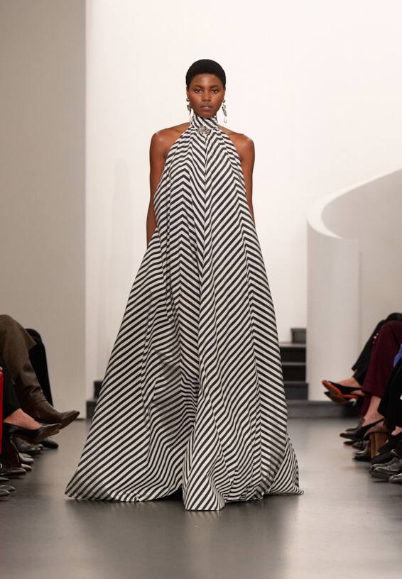 A look from Ralph Lauren’s Fall 2025 runway show shown on model.